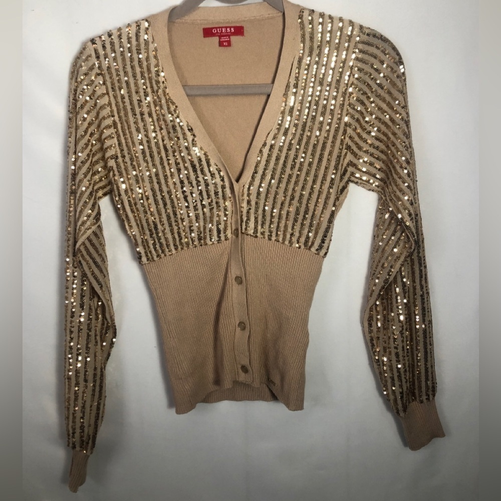 The Women’s or Girls Gold Sequins Top. GUESS. XS